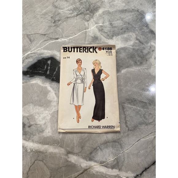 Butterick Vintage Cut Misses Dress and Belt Size 14 Pattern No 4186 - Picture 1 of 8